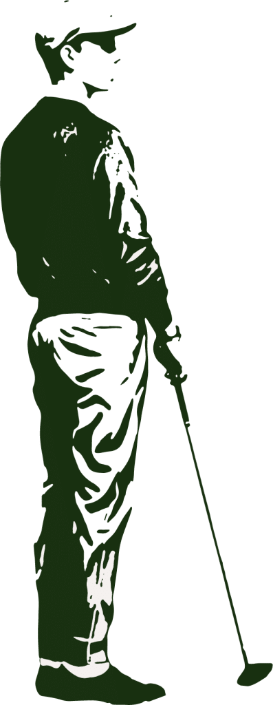 illustration of man standing with a golf club